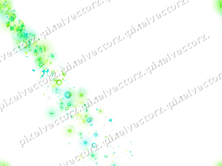 Nahtloser Sternenschweif in Grün und Limette auf transparentem Grund