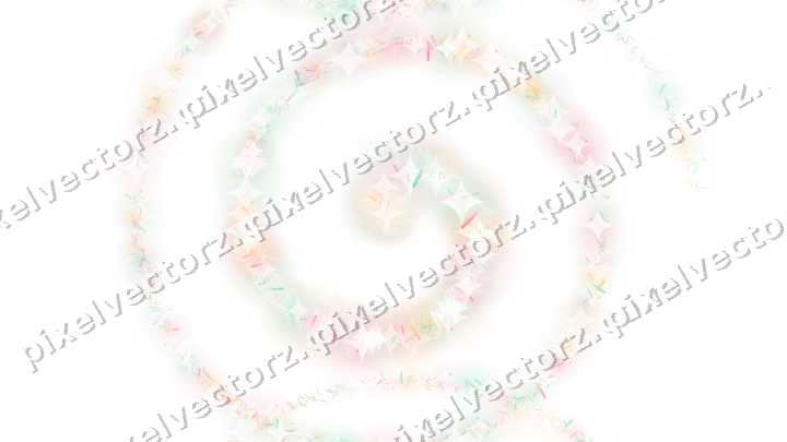Nahtlose Glitzerspirale aus Splittern auf transparentem Grund