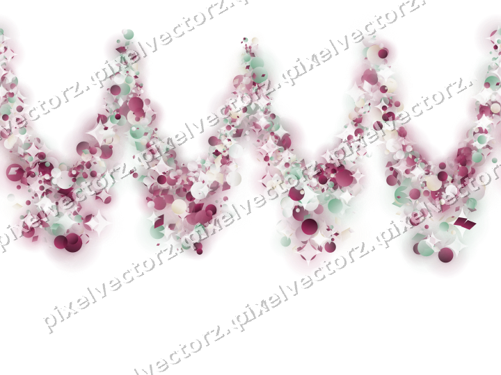 Nahtlose Glitzergirlande in Dunkelrosa auf transparentem Grund