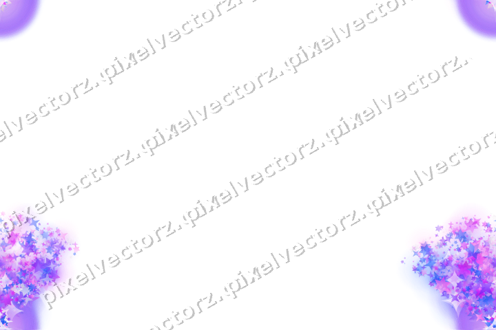 Nahtloser Glitzerfächer aus Sternen in Violett auf transparentem Grund