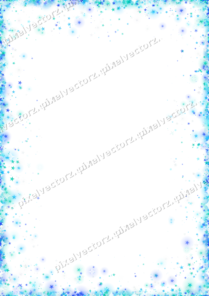 Nahtloser Randglitzer aus Sternen in Türkis auf transparentem Grund
