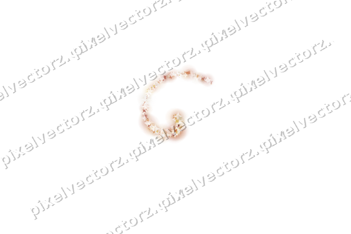 Nahtlose Glitzerspirale aus Funken in Orange auf transparentem Grund