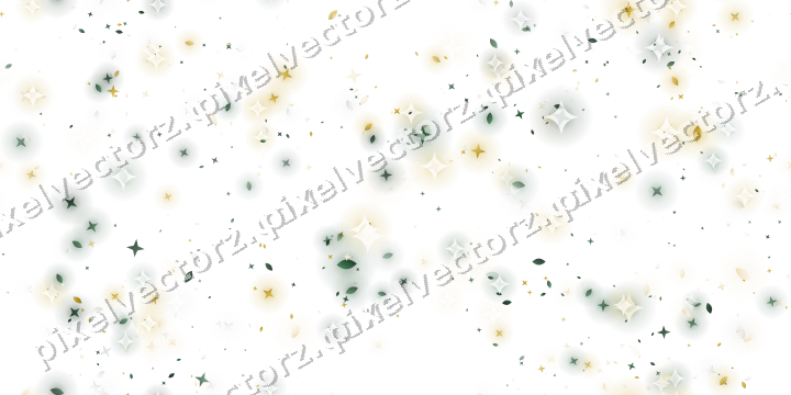 Nahtloser Glitzerkranz aus Sternen und Tropfen auf transparentem Grund