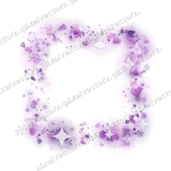 Nahtloser Glitzerrahmen in Violett auf transparentem Grund