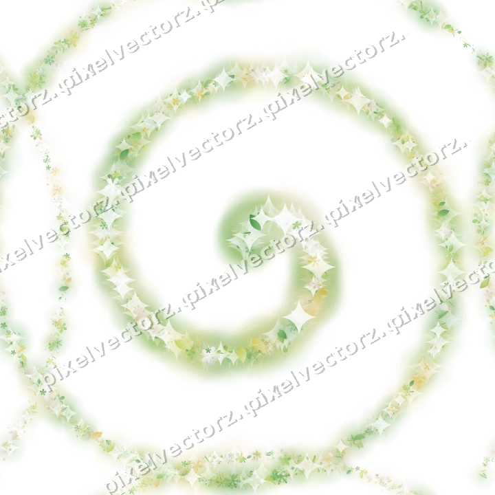 Nahtlose Glitzerspirale in Limette und Gelb auf transparentem Grund