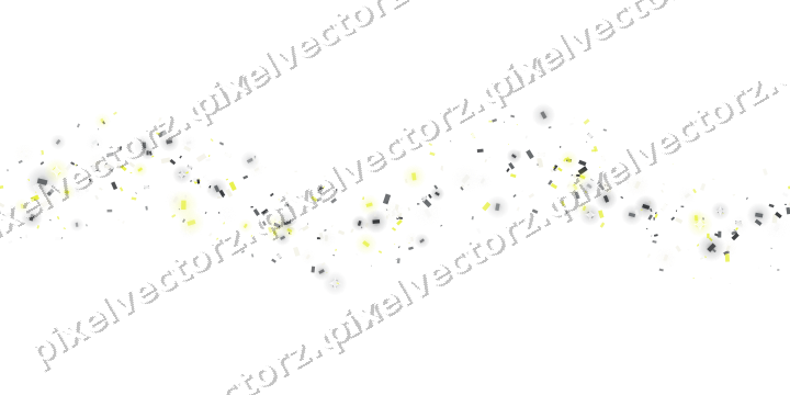 Nahtlose Glitzerwelle aus Konfetti in Gelb auf transparentem Grund