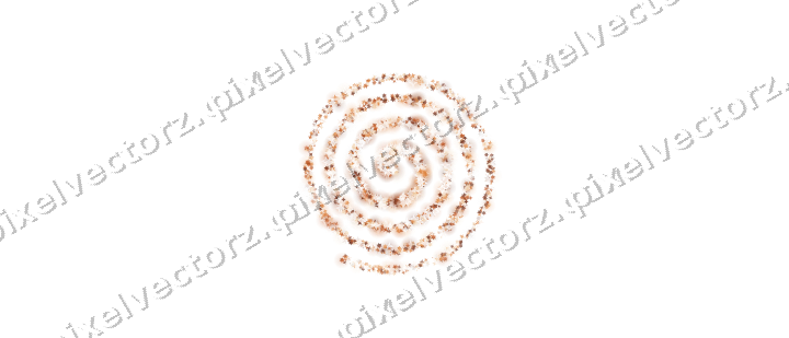 Nahtlose Glitzerspirale aus Sternen und Funken auf transparentem Grund