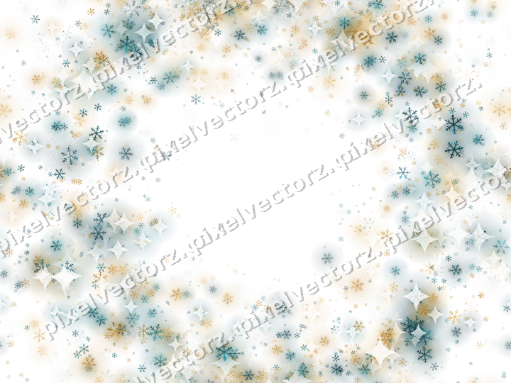 Nahtloser Glitzerkranz aus Schneeflocken auf transparentem Grund