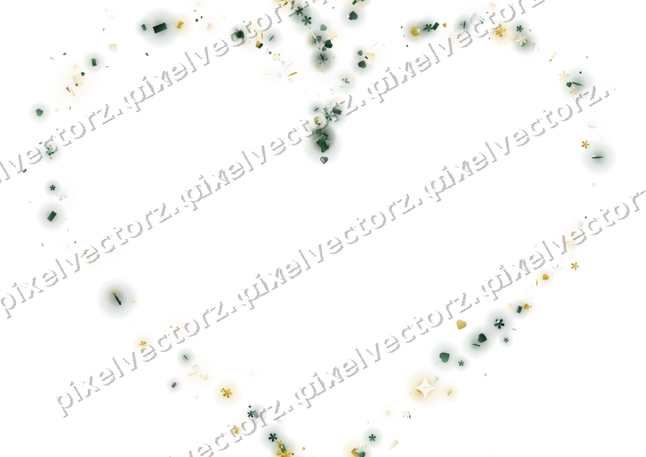 Nahtloses Glitzerherz aus Herzen und Blüten auf transparentem Grund