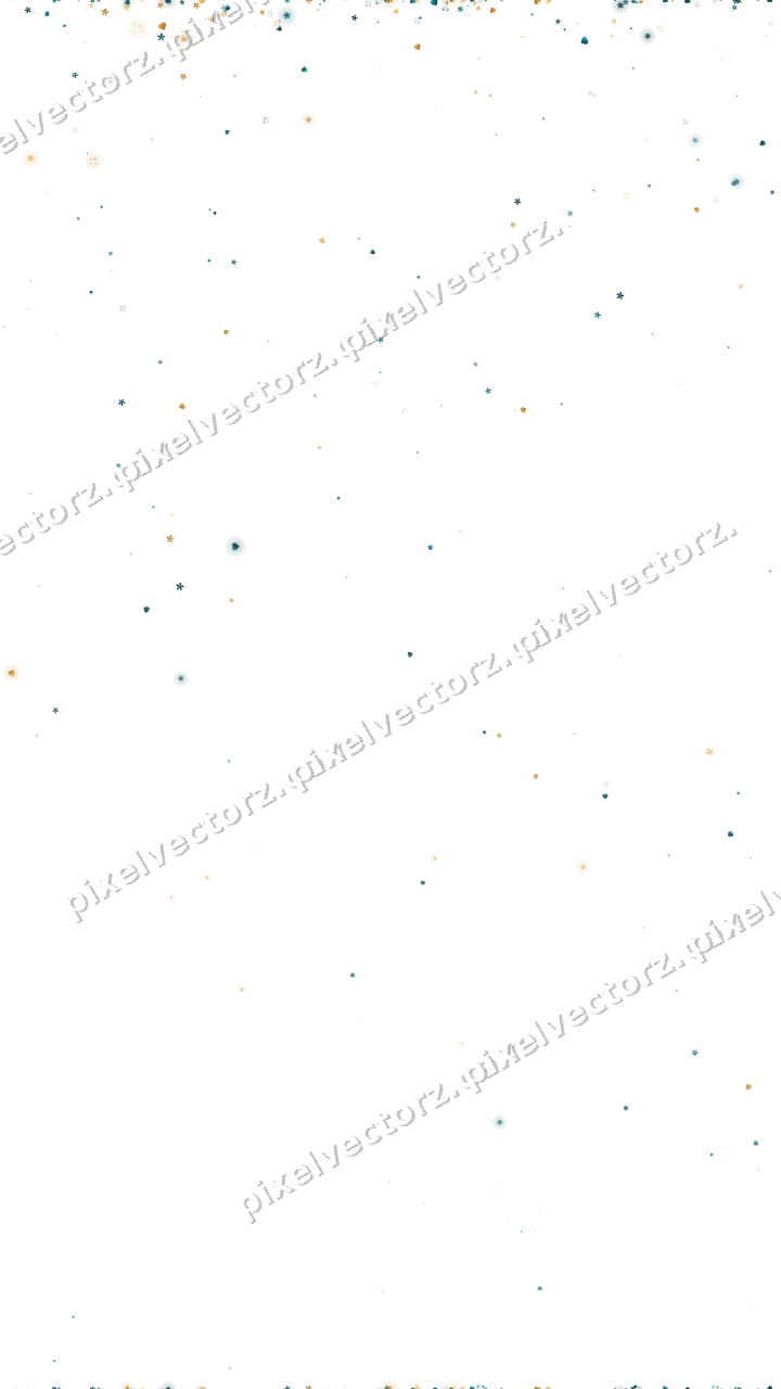 Nahtloser Glitzerregen aus Herzen und Blüten auf transparentem Grund