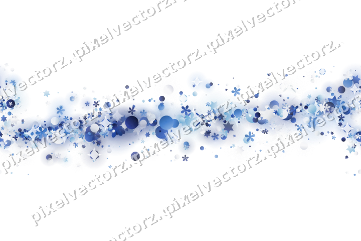 Nahtloses Glitzerband aus Sternen und Blüten auf transparentem Grund