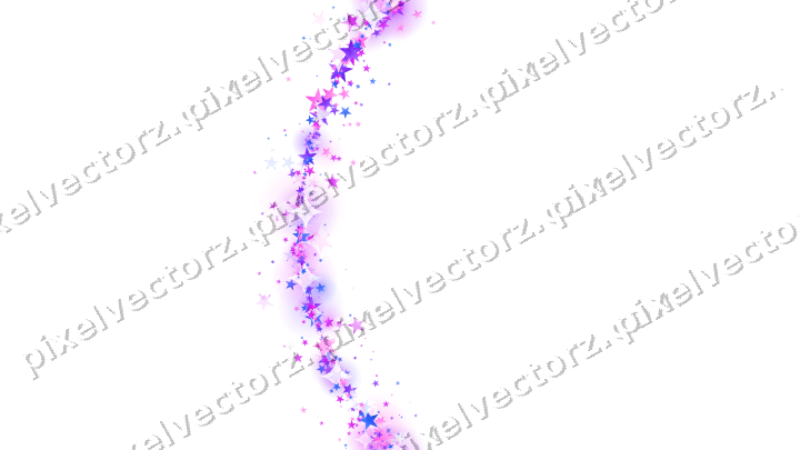 Nahtloser Glitzerbogen aus Sternen in Violett auf transparentem Grund