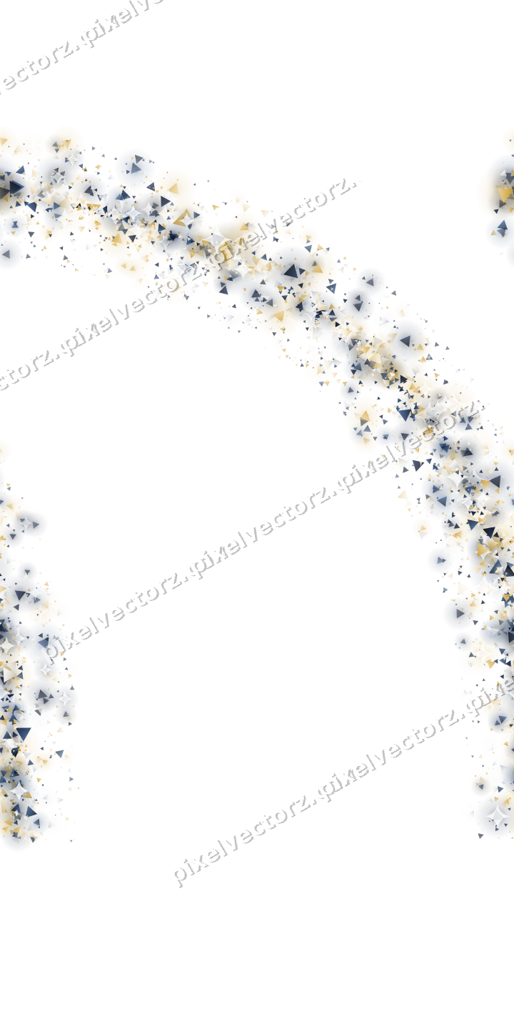 Nahtloser Glitzerbogen aus Dreiecken auf transparentem Grund
