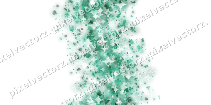 Nahtloses Glitzerband aus Sternen und Herzen auf transparentem Grund