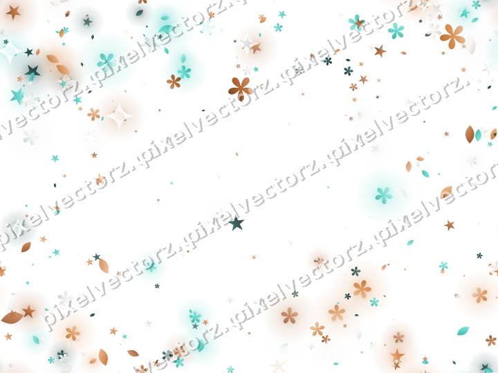 Nahtloser Glitzerkranz aus Sternen und Blüten auf transparentem Grund