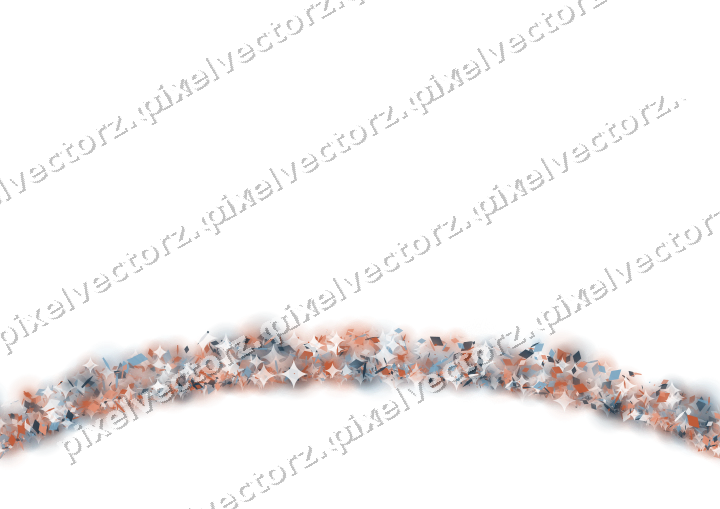 Nahtlose Glitzergirlande in Orange und Türkis auf transparentem Grund