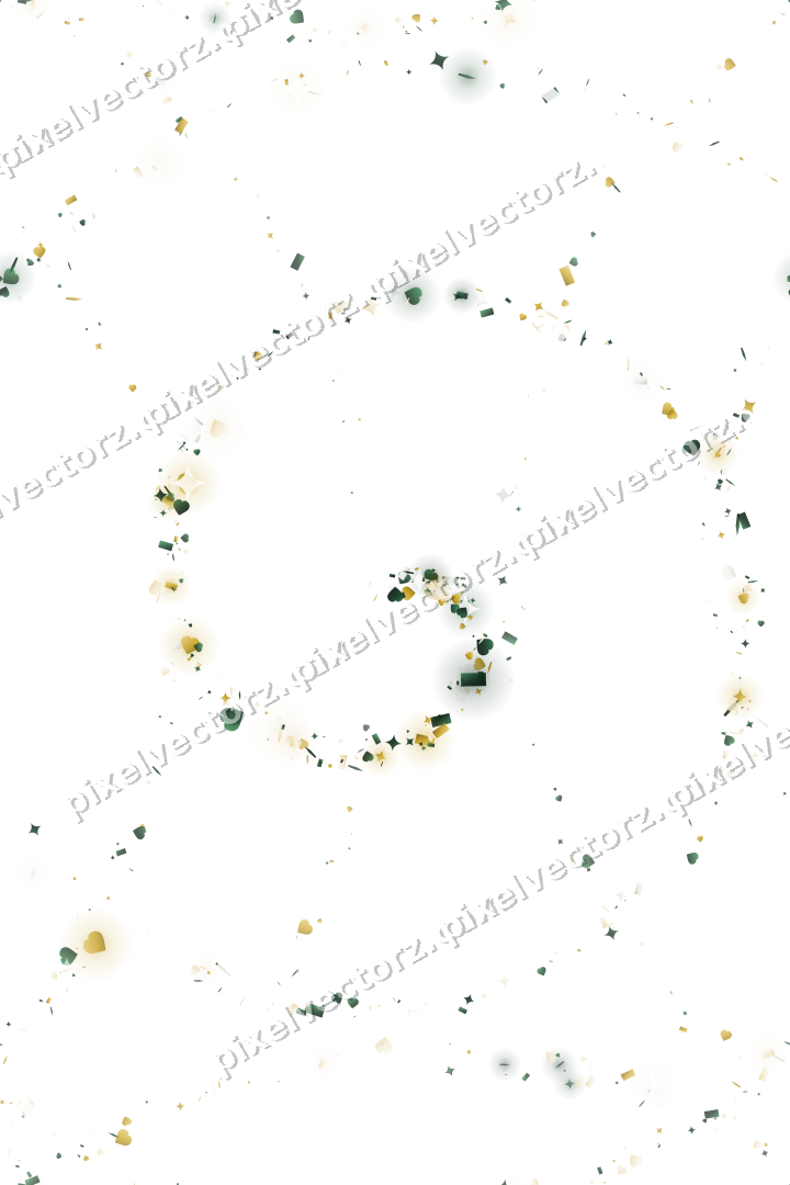 Nahtlose Glitzerspirale aus Funken und Herzen auf transparentem Grund