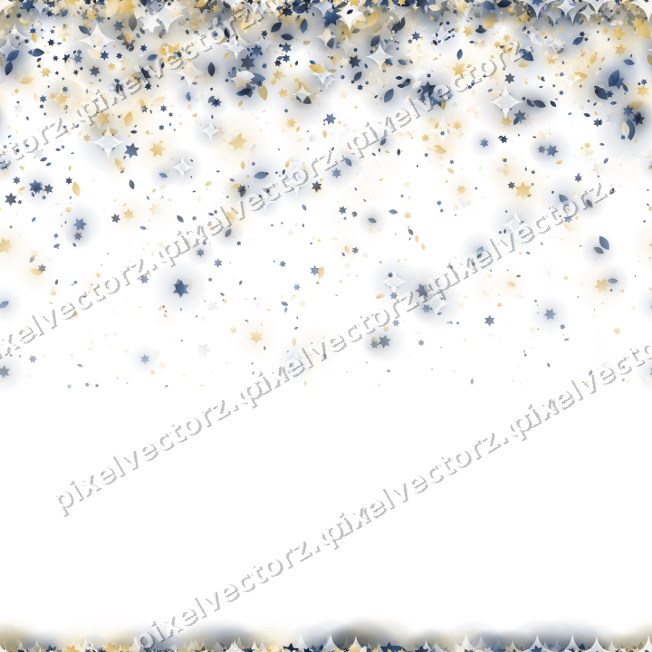 Nahtloser Glitzerregen aus Sternen und Tropfen auf transparentem Grund