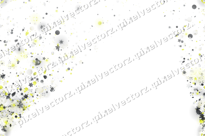 Nahtloser Glitzerfächer aus Sternen und Blüten auf transparentem Grund