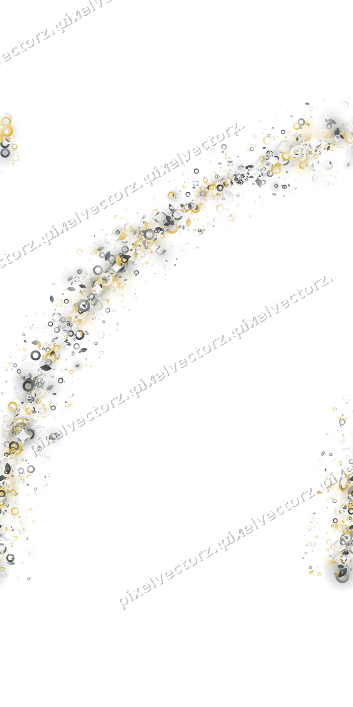 Nahtloser Glitzerbogen aus Tropfen und Ringen auf transparentem Grund