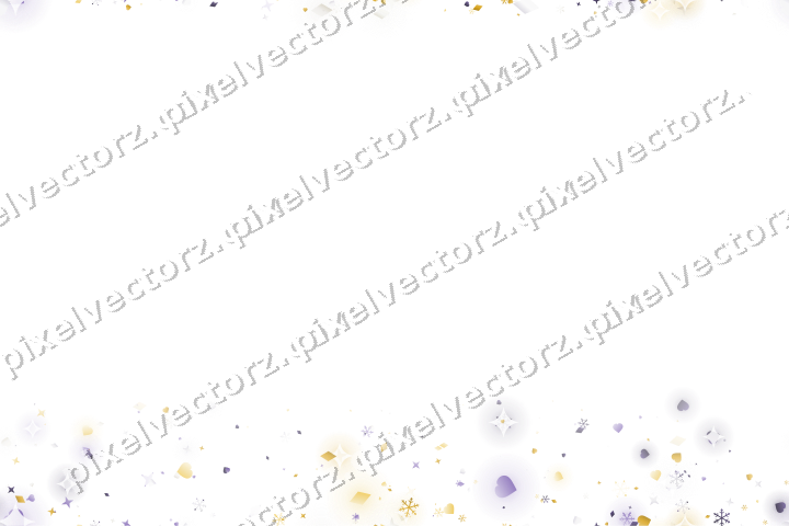 Nahtloser Randglitzer in Bernstein und Violett auf transparentem Grund