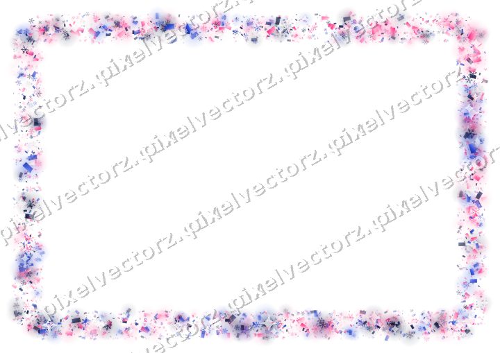 Nahtloser Glitzerrahmen in Rosa und Blau auf transparentem Grund