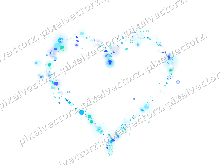 Nahtloses Glitzerherz aus Punkten und Konfetti auf transparentem Grund