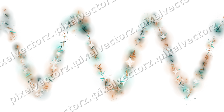 Nahtlose Glitzerwelle aus Splittern in Orange auf transparentem Grund