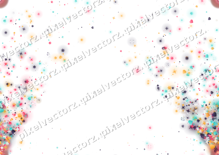 Nahtloser Glitzerfächer aus Sternen und Herzen auf transparentem Grund