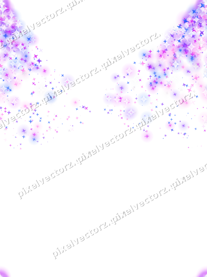 Nahtloser Glitzerfächer aus Sternen in Violett auf transparentem Grund