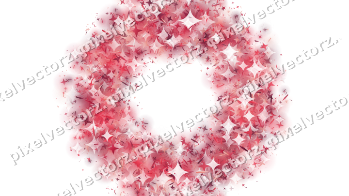 Nahtloser Glitzerkranz in Rosa und Rot auf transparentem Grund
