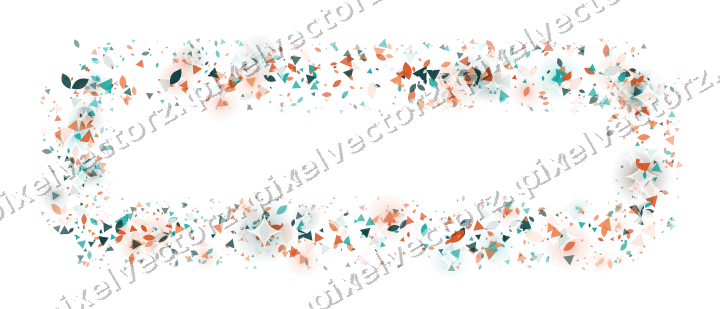 Nahtloser Glitzerrahmen in Orange und Petrol auf transparentem Grund