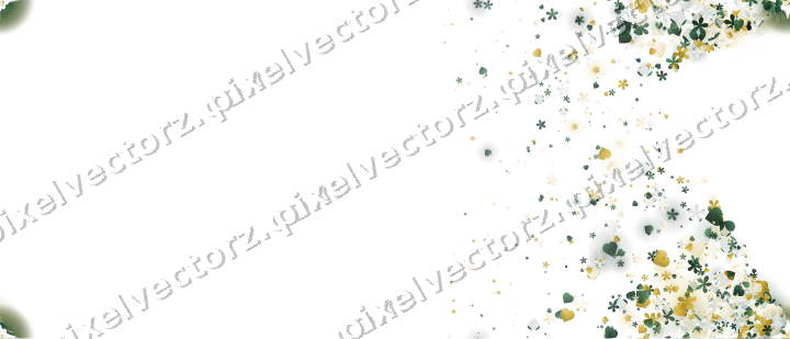 Nahtloser Glitzerfächer aus Herzen und Blüten auf transparentem Grund