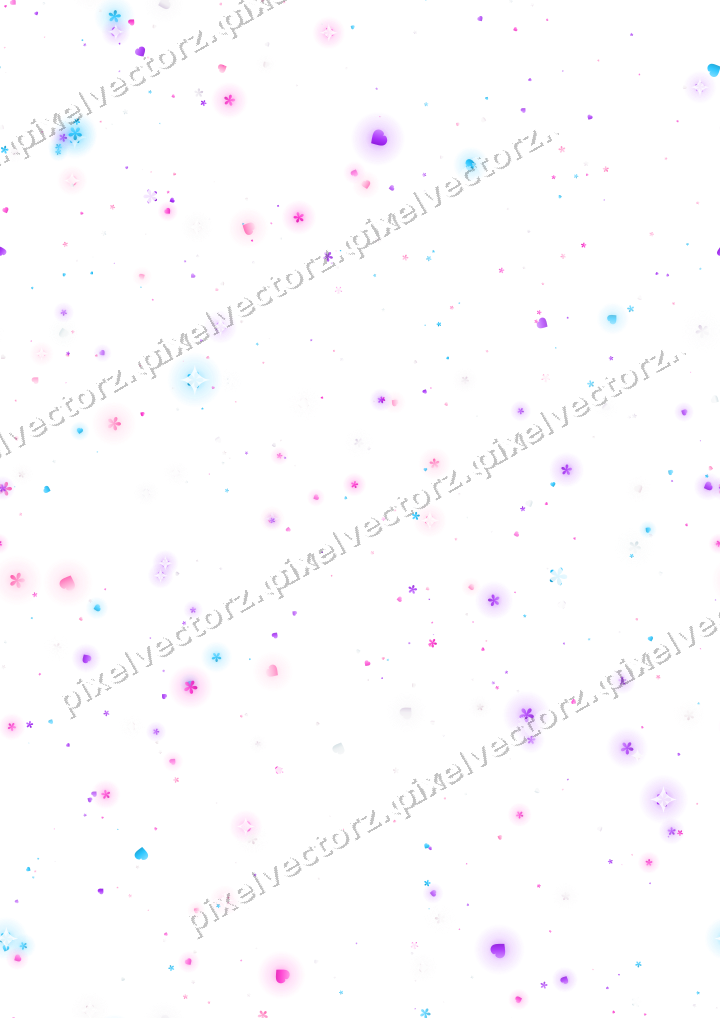 Nahtlose Glitzerstreuung aus Herzen und Blüten auf transparentem Grund