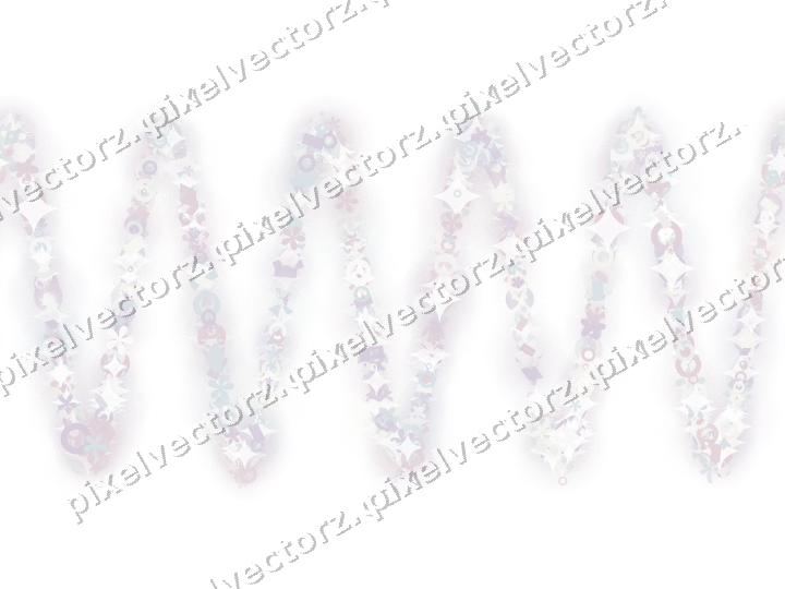 Nahtlose Glitzerwelle aus Blüten und Ringen auf transparentem Grund