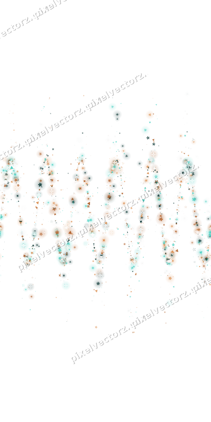 Nahtlose Glitzerwelle aus Funken und Blüten auf transparentem Grund
