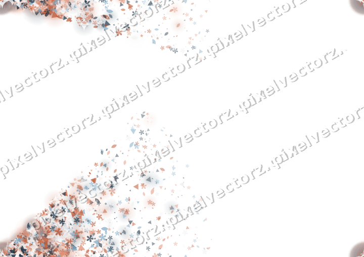 Nahtloser Glitzerfächer aus Blüten und Tropfen auf transparentem Grund