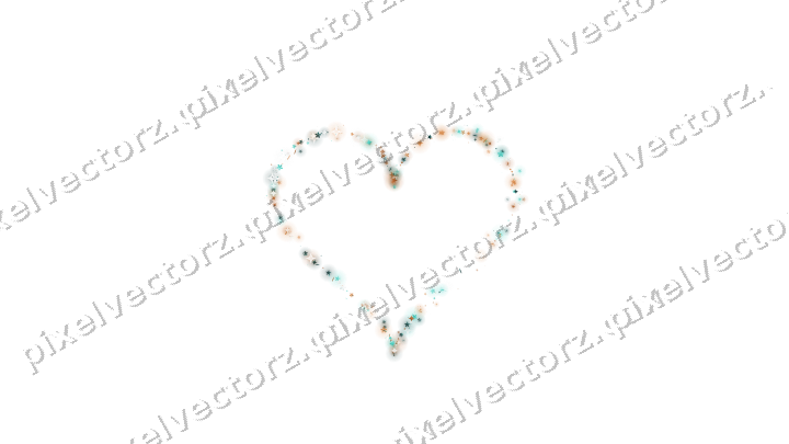 Nahtloses Glitzerherz aus Sternen und Funken auf transparentem Grund