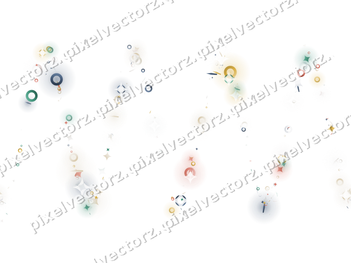 Nahtlose Glitzerwelle aus Funken und Ringen auf transparentem Grund