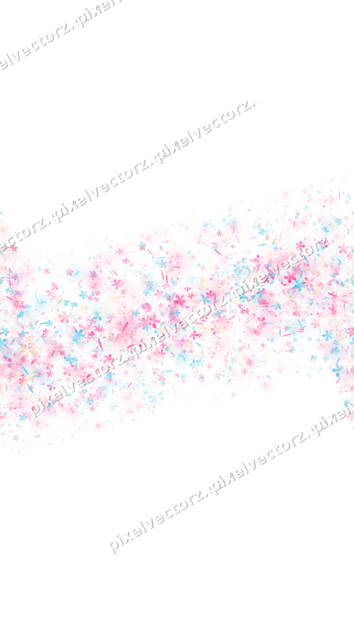 Nahtloses Glitzerband aus Blüten und Splittern auf transparentem Grund