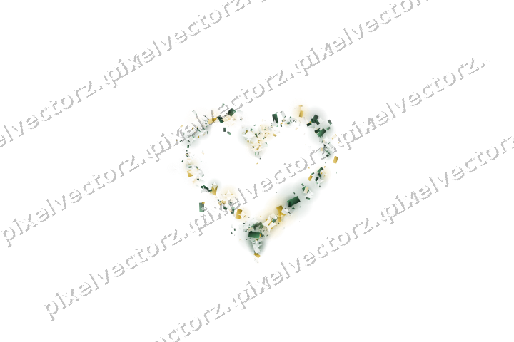Nahtloses Glitzerherz aus Konfetti auf transparentem Grund