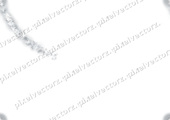 Nahtloser Sternenschweif aus Schneeflocken auf transparentem Grund