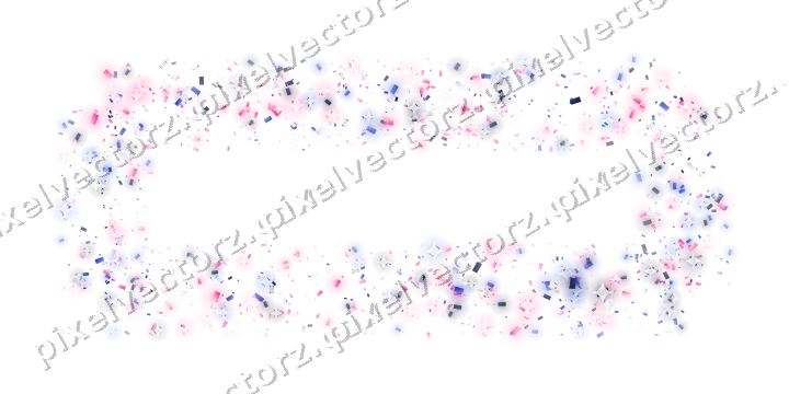 Nahtloser Glitzerrahmen aus Konfetti in Rosa auf transparentem Grund