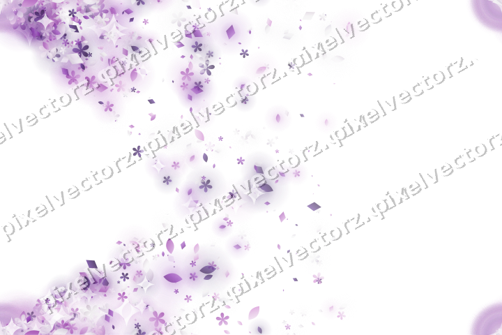 Nahtloser Glitzerfächer aus Blüten und Tropfen auf transparentem Grund