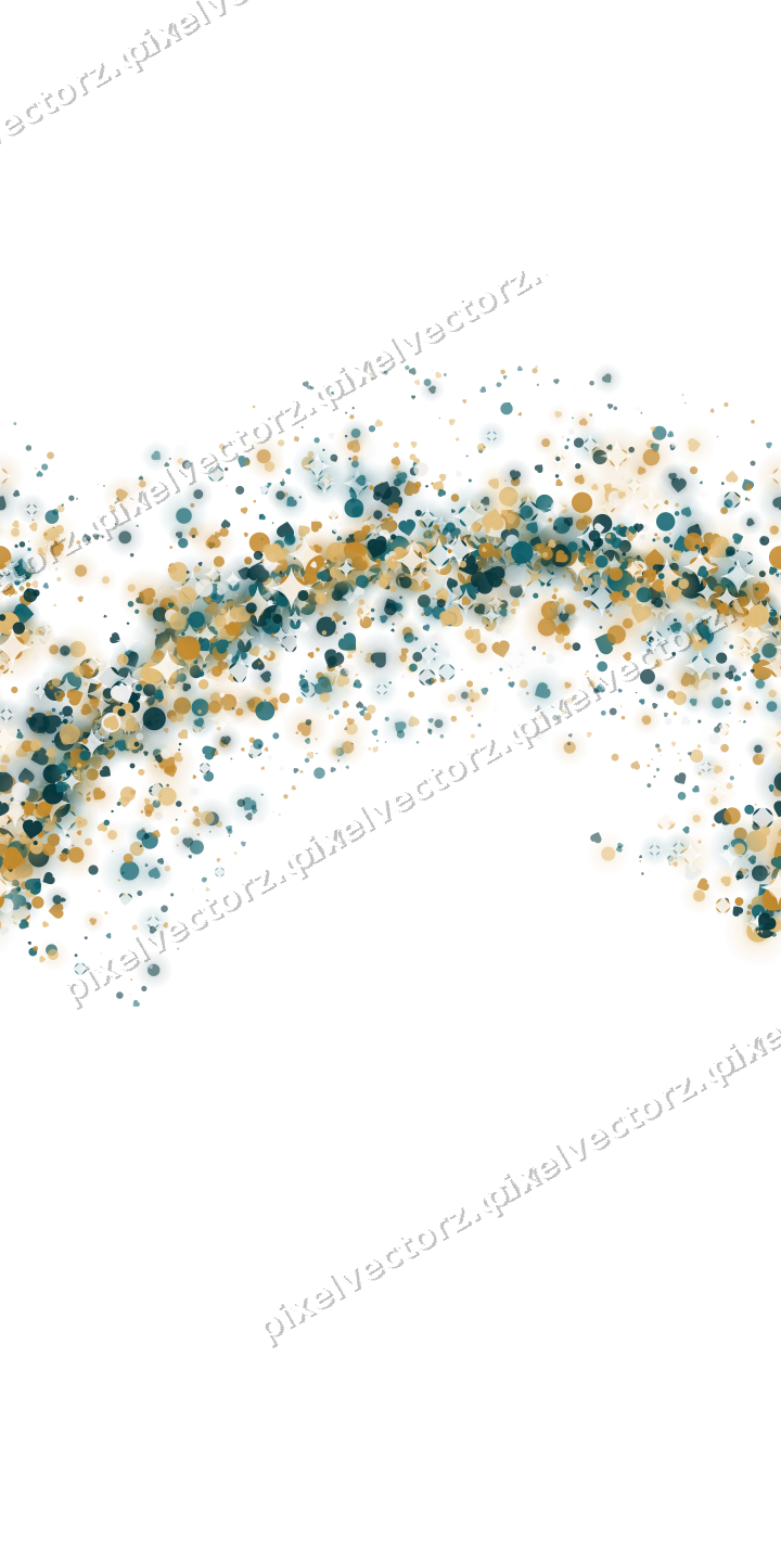 Nahtloser Glitzerbogen aus Herzen und Punkten auf transparentem Grund