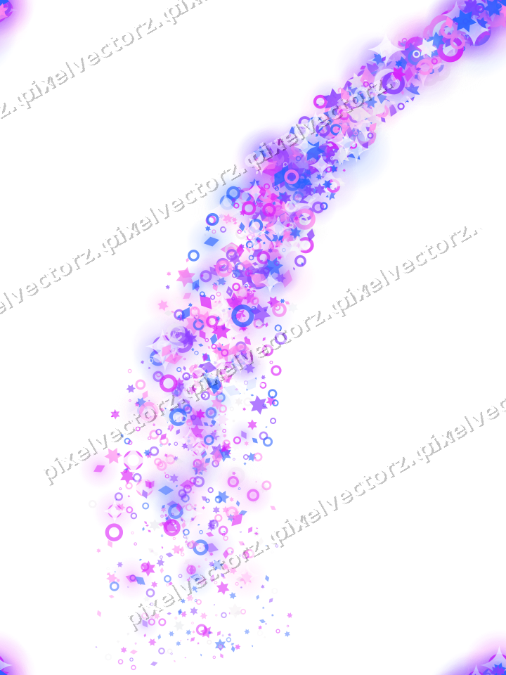 Nahtloser Sternenschweif in Violett und Blau auf transparentem Grund