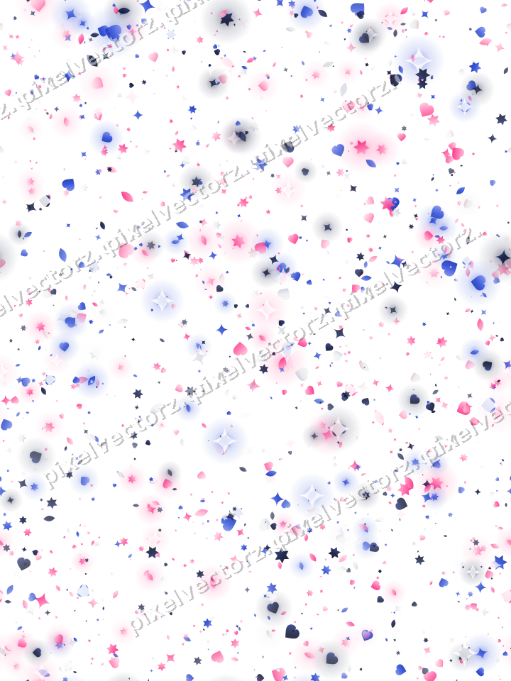 Nahtlose Glitzerstreuung in Rosa und Blau auf transparentem Grund