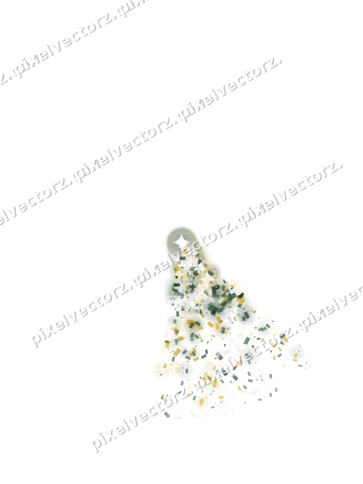 Nahtloser Glitzerfächer aus Konfetti auf transparentem Grund