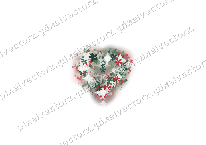 Nahtloses Glitzerherz aus Blüten in Dunkelgrün auf transparentem Grund
