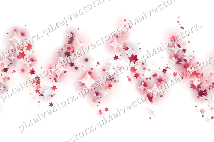 Nahtlose Glitzerwelle aus Sternen in Rosa auf transparentem Grund